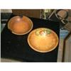 Image 1 : Old Hand Painted Wooden Bowls, one is Footed.  #1220918