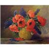 Image 1 : POPPIES AND LILACS VINTAGE COLORFUL LITHO/PRINT#1221126