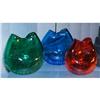Image 1 : 3 CRACKLE GLASS IVY BOWL VASES RAINBOW, BLENKO #1221398