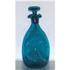 Image 1 : VINTAGE PEACOCK TEAL BLENKO 49 PINCHED DECANTER#1221399
