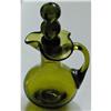 Image 1 : 6.25" RAINBOW OLIVE GREEN CRUET 3-BUBBLE STOPR #1221408
