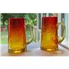 Image 1 : 2 AMBERINA KANAWHA CRACKLE GLASS 3-INCH MUGS #1221410