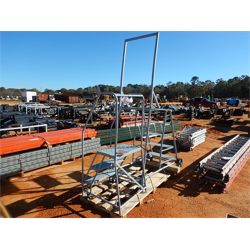 (2) METAL ROLL AROUND SHOP LADDER Miscellaneous