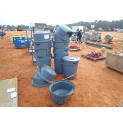 (6) RUBBERMAID BRUTE 44 gal trash barrels (1) RUBBERMAID BRUTE 32 gal trash barrel (B-9)