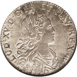 1720-X 1/3 Ecu French Colonies MS60 NGC. Gadoury-305. M 