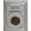 Image 3 : 1773 1/2P Virginia Halfpenny, Period MS63 Brown PCGS. 