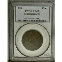 1788 1C Massachusetts Cent, Period XF45 PCGS. Ryder 3- 