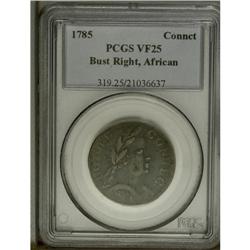 1785 COPPER Connecticut Copper, African Head VF25 PCGS 