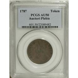 1787 TOKEN Auctori Plebis Token AU50 PCGS. A softly st 
