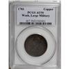 1783 1C Washington & Independence Cent, Large Military 