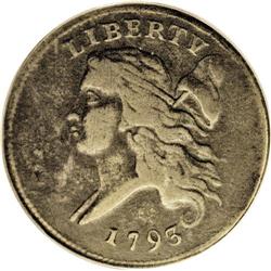 1793 1/2 C Fine 15 PCGS. B-3, C-3, R.3. All legends an 