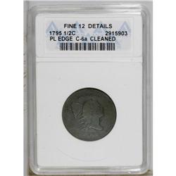1795 1/2 C Plain Edge--Cleaned--ANACS. Fine 12 Details 