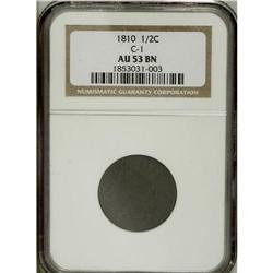 1810 1/2 C AU53 NGC. C-1, B-1, R.2. The only dies for 