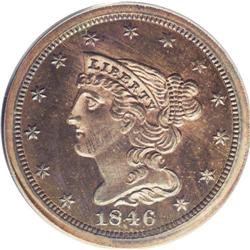 1846 1/2 C Restrike PR66 Brown PCGS. More specifically 