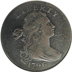 1796 1C Draped Bust, Reverse of 1796--Corroded, Burnis 