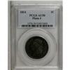 Image 1 : 1814 1C Plain 4 AU50 PCGS. S-295, B-2, R.1. Solidly st 