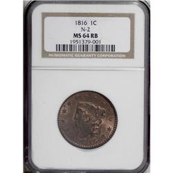1816 1C MS64 Red and Brown NGC. N-2, Intermediate Die 