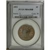 Image 1 : 1852 1C MS63 Red and Brown PCGS. N-7, Grellman Die Sta 