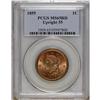 Image 3 : 1855 1C Upright 5s MS65 Red PCGS. N-4, R.1. Die State 