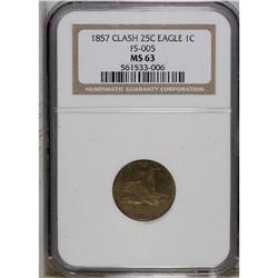 1857 1C MS63 NGC. FS-003. Snow-9. (Misidentified by NG 