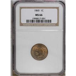 1860 1C MS66 NGC. The vibrant copper-orange surfaces a 