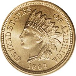 1862 1C MS66 PCGS. Generally well struck but slightly 