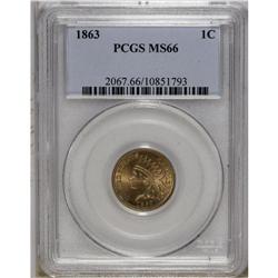 1863 1C MS66 PCGS. A crisply struck example with pleas 