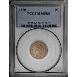 1870 1C MS65 Red and Brown PCGS. Bold N in ONE. More R 