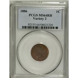 1886 1C Type Two MS64 Red and Brown PCGS. Rich rose-re 