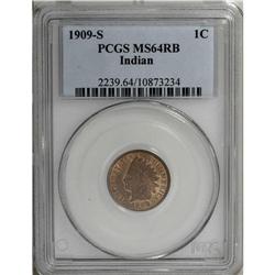 1909-S 1C MS64 Red and Brown PCGS. Light brown centers 