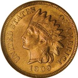 1909-S 1C MS65 Red NGC. The first small cents struck i 