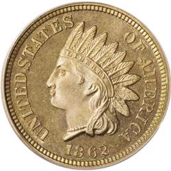 1862 1C PR66 PCGS. This intricately struck Premium Gem 