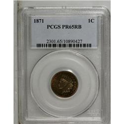 1871 1C PR65 Red and Brown PCGS. A crisply defined Gem 