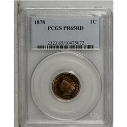 1878 1C PR65 Red PCGS. A crisply struck Gem that sport 