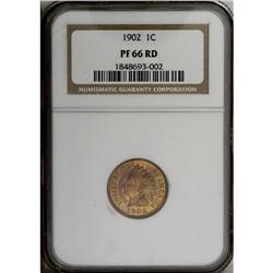 1902 1C PR66 Red NGC. Bright copper-gold surfaces disp 