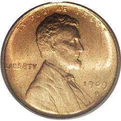 1909-S VDB 1C MS65 Red PCGS. Light orange and gold str 