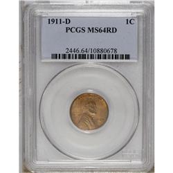 1911-D 1C MS64 Red PCGS. A lovely well struck near-Gem 