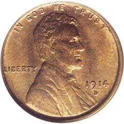 1914-D 1C MS63 Red and Brown PCGS. The low mintage (1. 