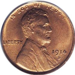 1914-D 1C MS64 Red PCGS. This date is one of the impor 