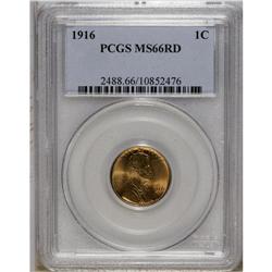 1916 1C MS66 Red PCGS. A crisply struck piece with sli 