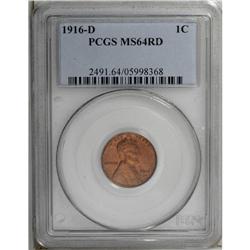 1916-D 1C MS64 Red PCGS. This lustrous fire-red near-G 