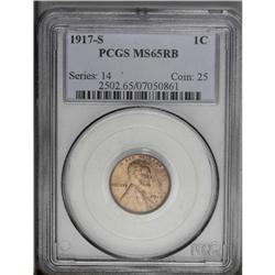 1917-S 1C MS65 Red and Brown PCGS. A nicely struck Gem 