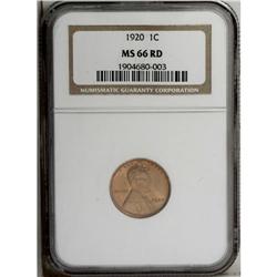 1920 1C MS66 Red NGC. The rich orange surfaces have hi 