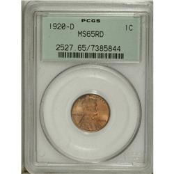 1920-D 1C MS65 Red PCGS. Housed in an old green-label 