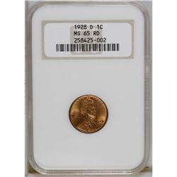 1928-D 1C MS65 Red NGC. A lovely salmon-gold Gem from 