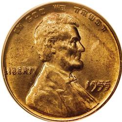 1955/55 1C Doubled Die Obverse MS64 Red PCGS. The exis 