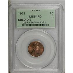 1972/72 1C Doubled Die MS64 Red PCGS. FS-033.3. Die # 