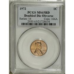 1972/72 1C Doubled Die MS65 Red PCGS. The obverse of t 