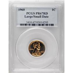 1960 1C Large Over Small Date PR67 Red PCGS. FS-025. B 
