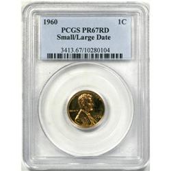 1960 1C Small Over Large Date PR67 Red PCGS. FS-024. O 